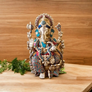 Brass Ganesha Statue ,Lord Ganesha Murti, Ganesha idol, Brass Elephant God Figure, Good Luck God, Vinayaka Statue, home decor