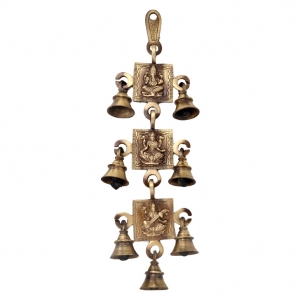 Lakshmi, Ganesha and Saraswati wall hanging door bells