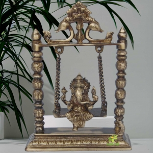 Lord Ganesha Hand Carved Brass Metal sculpture for decoration/gift purpose
