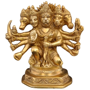 Five Face Hanuman Statue- A Brass art ware decoration/gift/Home/temple