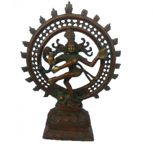 Black antique finish Natraj statue of brass