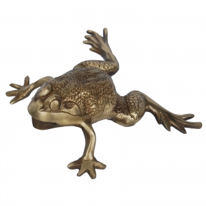 Brass Antique Finish Frog Figurine for Home Decor