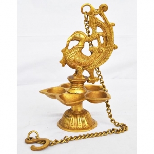 Decorative Brass Hanging Deepak with large hook  